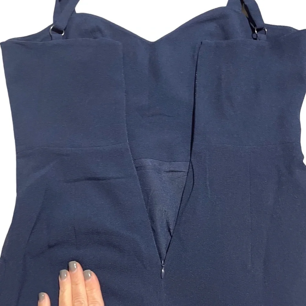 Dress The Population Estella Dress Leg  Slit Size Medium Blue Sweetheart Neck